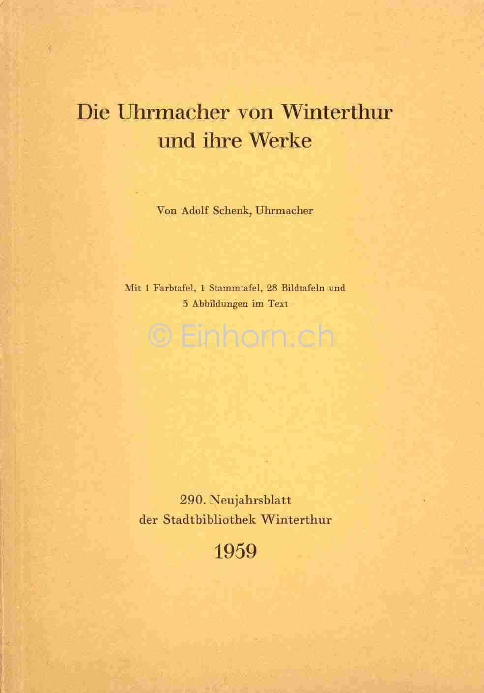 Adolf Schenk, Uhrmacher von Winterthur,  Uhrmacher Liechti,